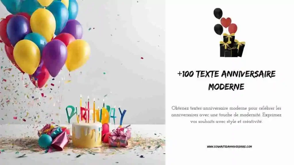 Une image avec des ballons d'anniversaire modernes et une fête