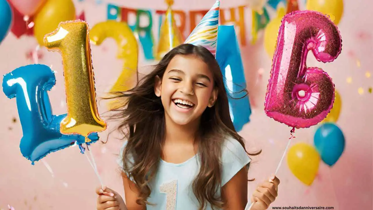 Joyeux 16e anniversaire! 🎈 Célébrons cette étape avec éclat et bonheur! #Douce16 #FêteD'anniversaire